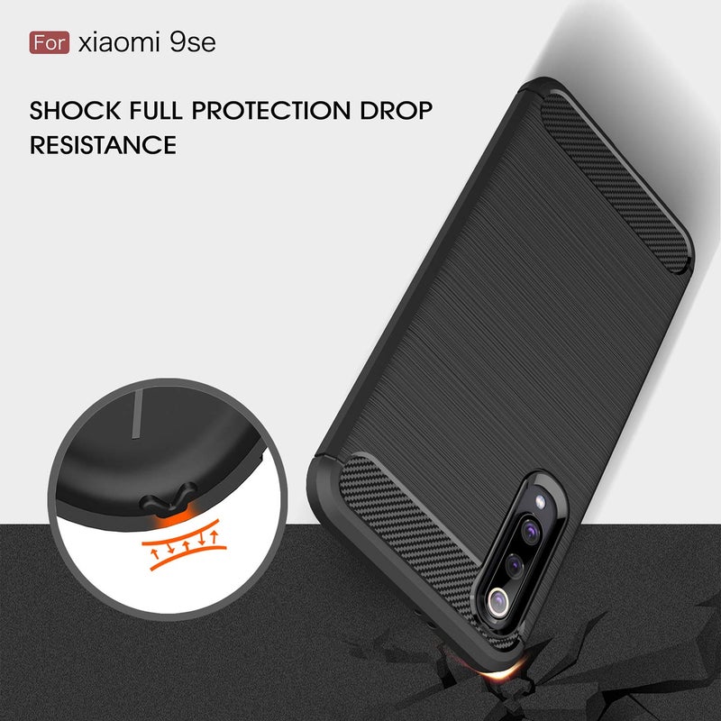 CruzerLite Case Compatible with Xiaomi Mi 9 SE Case, Carbon Fiber Shock Absorption Slim Case for Xiaomi Mi 9 SE ((Black) - Image 3